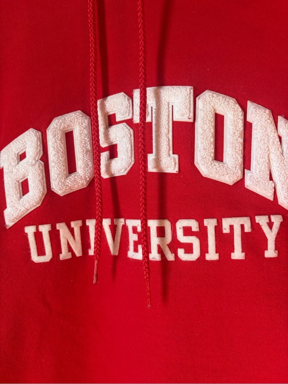 Men’s champion Boston university hooded sweatshirt size extra large red